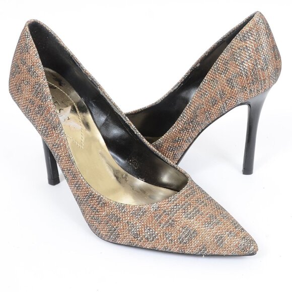 GUESS Women's 7.5 Sparkly Classic Pointy Toe Stiletto Heels Pumps Party Cocktail - Picture 8 of 11